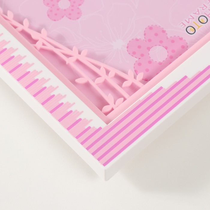 Фоторамка пластик 13х18 см  Фоторамка пластик 13х18 см "Прогулка по парку" розовая 23х2х18 см