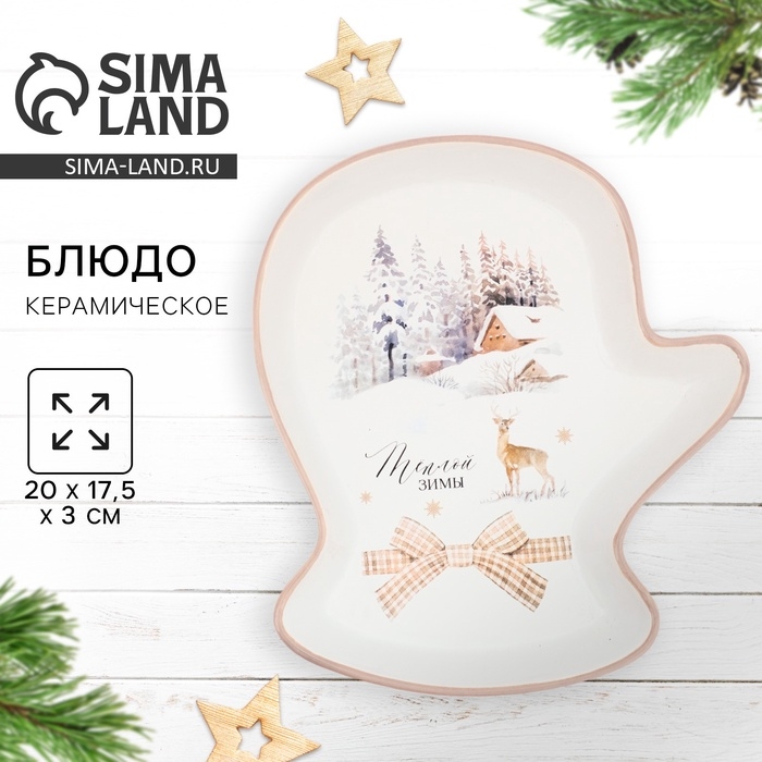 Блюдо  Блюдо "Теплой зимы", 20х17,5х3 см