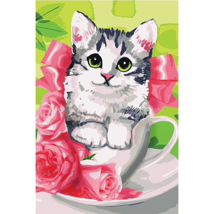 Алмазная мозаика с полным заполнением на холсте «Котёнок», 20 х 30 см Алмазная мозаика с полным заполнением на холсте «Котёнок», 20 х 30 см