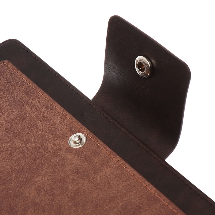 Ежедневник недатированный, А5, 140л, клетка, обл.кожзам, на кнопке, Серый/коричневый Ежедневник недатированный, А5, 140л, клетка, обл.кожзам, на кнопке, Серый/коричневый