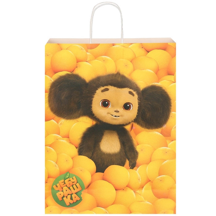 Пакет подарочный, 31х40х11.5 см, крафт, упаковка, Чебурашка Пакет подарочный, 31х40х11.5 см, крафт, упаковка, Чебурашка