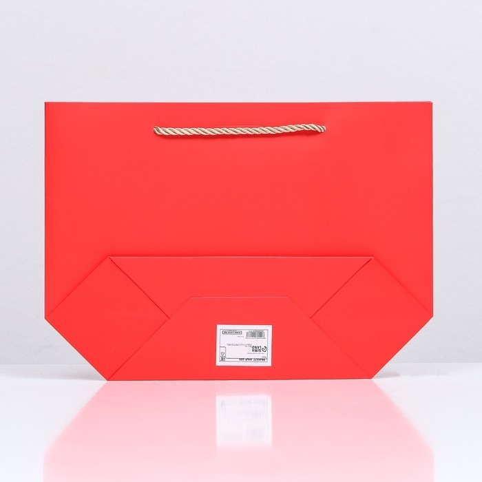 Пакет подарочный с лентой 19 х 20 х 9 см  Пакет подарочный с лентой 19 х 20 х 9 см "Красный"