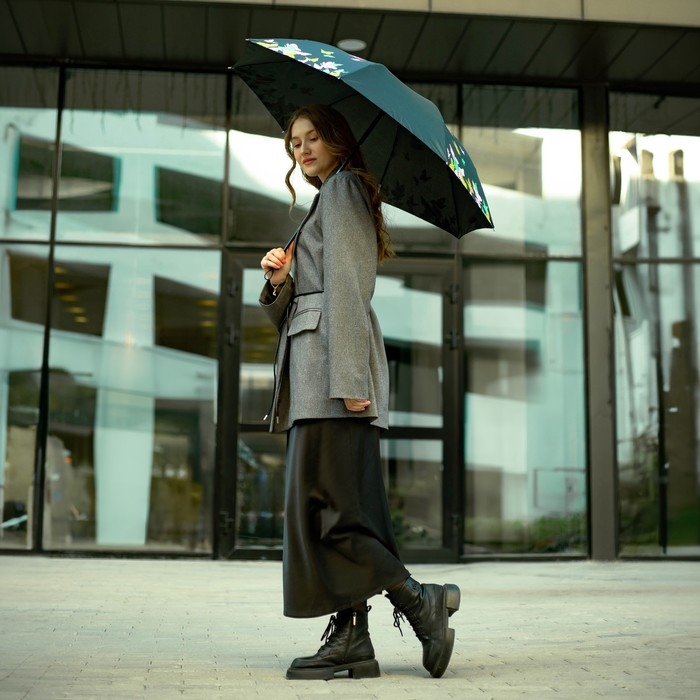 Зонт женский механический «Яркие бабочки», 8 спиц, d=95, цвет чёрный Зонт женский механический «Яркие бабочки», 8 спиц, d=95, цвет чёрный