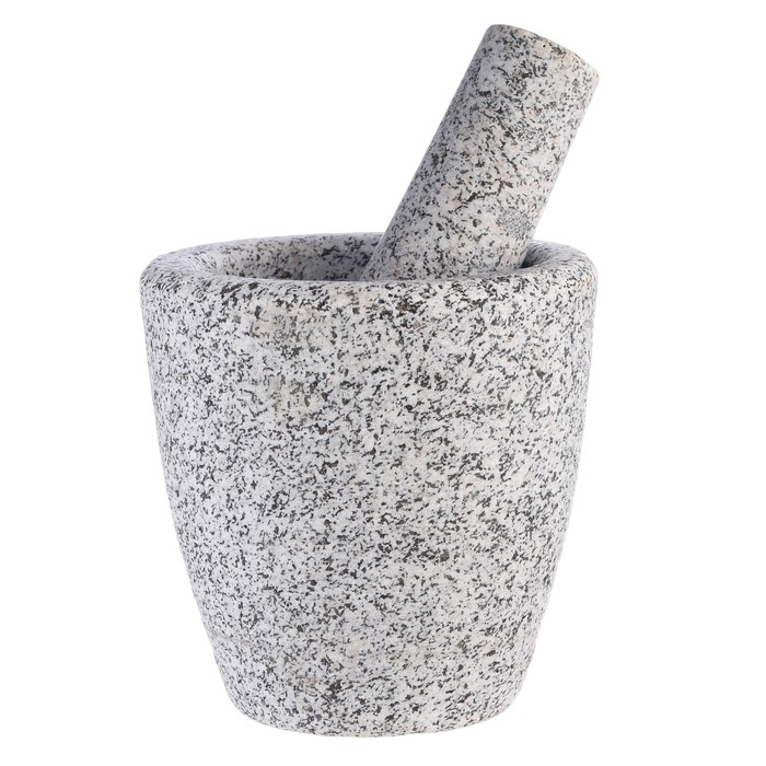 Ступка с пестиком из камня большая, 400 мл, серая, в коробке Ступка с пестиком из камня большая, 400 мл, серая, в коробке