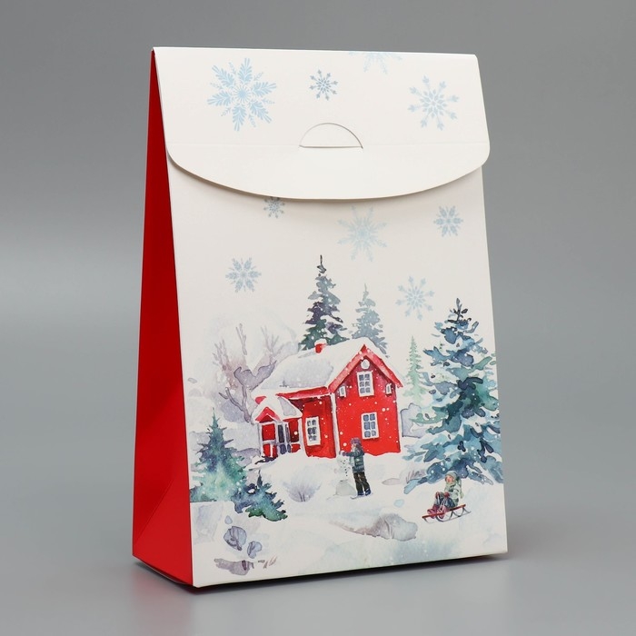 Коробка подарочная новогодняя складная «Дом в зимнем лесу», 15 х 7 х 22 см Коробка подарочная новогодняя складная «Дом в зимнем лесу», 15 х 7 х 22 см