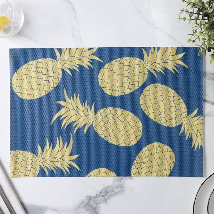 Салфетки сервировочные на стол Доляна Memory, 2 шт, 45×30 см, цвет синий Салфетки сервировочные на стол Доляна Memory, 2 шт, 45×30 см, цвет синий