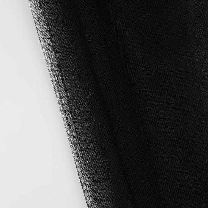 Фатин, 160 см, 11 ± 1 г/кв.м, 1 ± 0,2 м, цвет чёрный №21 Фатин, 160 см, 11 ± 1 г/кв.м, 1 ± 0,2 м, цвет чёрный №21