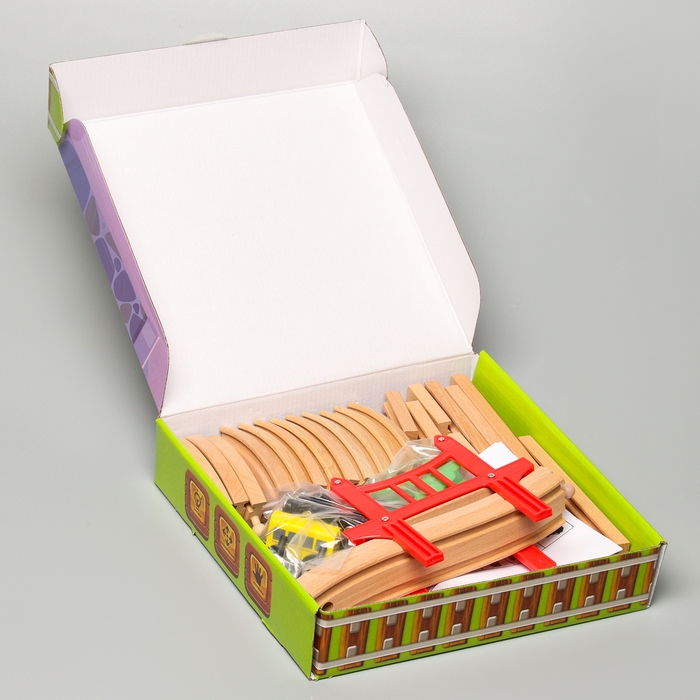 Железная дорога «Большое путешествие», с мостом, 39 деталей, 27,5 × 27,5 × 5,6 см Железная дорога «Большое путешествие», с мостом, 39 деталей, 27,5 × 27,5 × 5,6 см