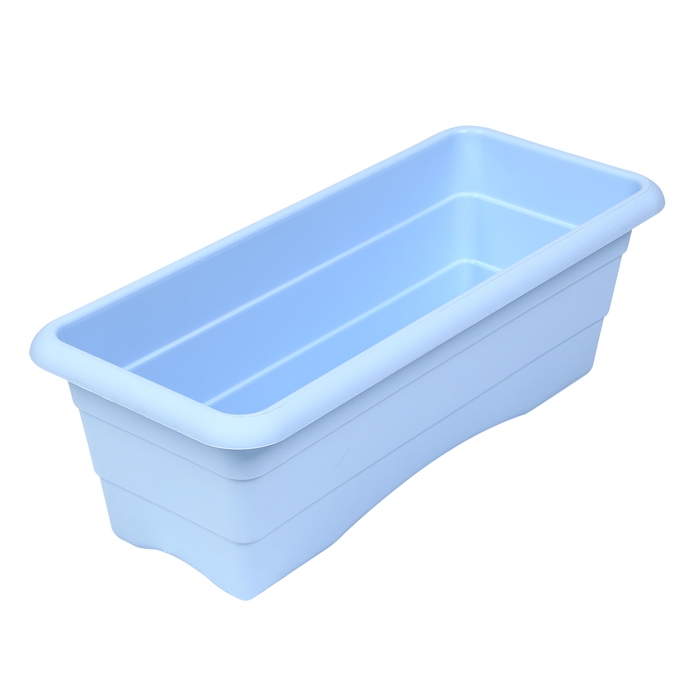 Ящик для цветов, 40 × 16/10 × 14 см, 6 л, голубой Ящик для цветов, 40 × 16/10 × 14 см, 6 л, голубой