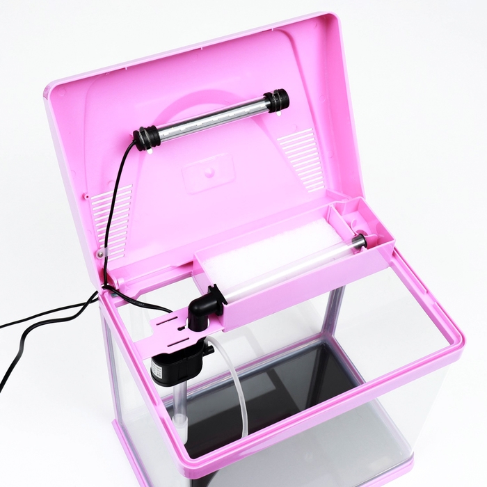 Аквариум SeaStar HX-320F в комплекте: LED-лампа, фильтр, 18 л, розовый Аквариум SeaStar HX-320F в комплекте: LED-лампа, фильтр, 18 л, розовый