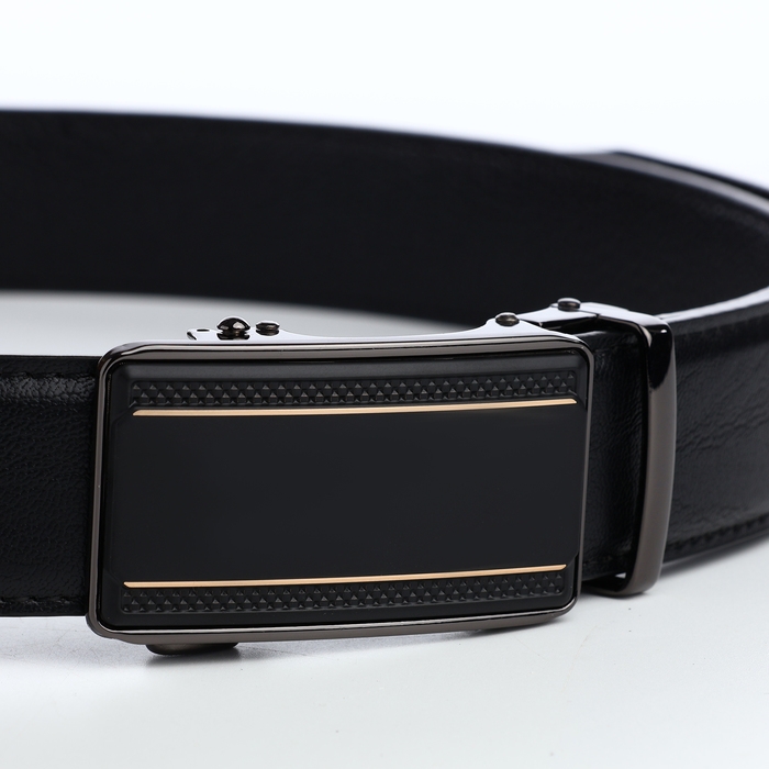 Ремень мужской, ширина 3,6 см, винт, пряжка автомат, цвет чёрный Ремень мужской, ширина 3,6 см, винт, пряжка автомат, цвет чёрный