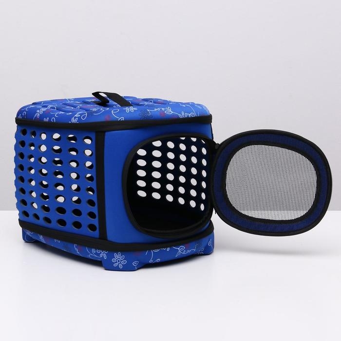 Складная сумка-переноска большая, материал EVA, 42,5 х 37,5 х 29,5 см, синяя Складная сумка-переноска большая, материал EVA, 42,5 х 37,5 х 29,5 см, синяя