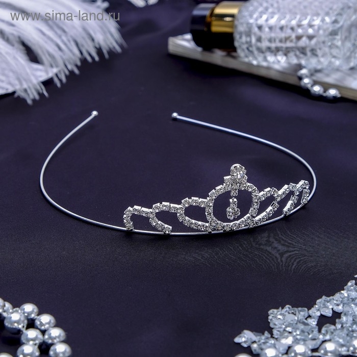 Диадема для волос Диадема для волос "Блум" 3,5 см, серебро