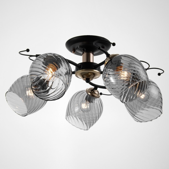 Люстра Люстра "Аста" 5хЕ27 40Вт чёрно-золотой 50х50х27 см BayerLux