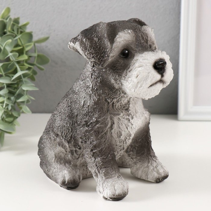 Фигурка Фигурка "Щеночек Миттель" высота 17 см, ширина 11,5 см, длина 16,5 см серо-черный