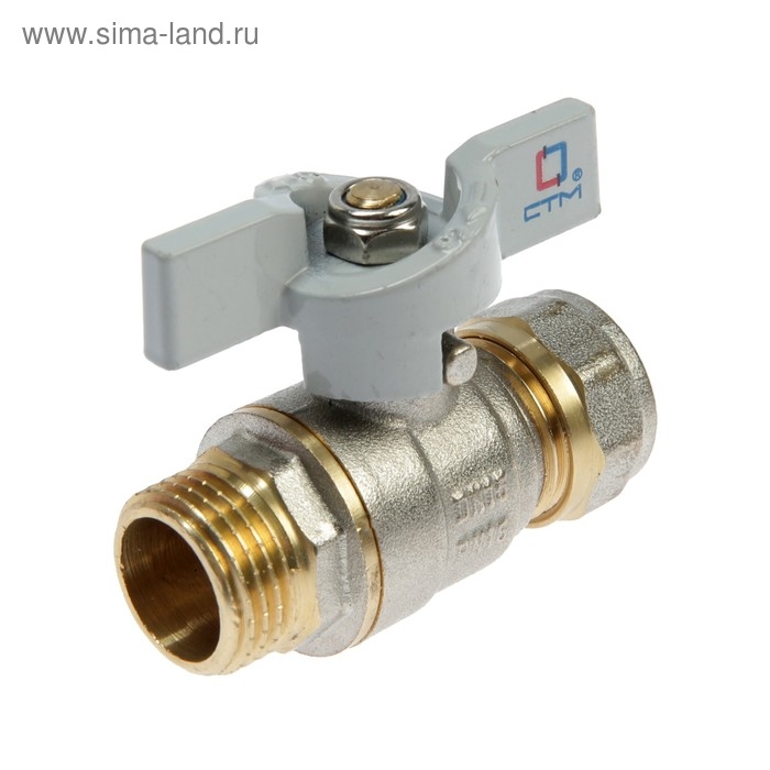 Кран шаровой Кран шаровой "СТМ" СТАНДАРТ, 16 х 1/2", цанга/штуцер, бабочка