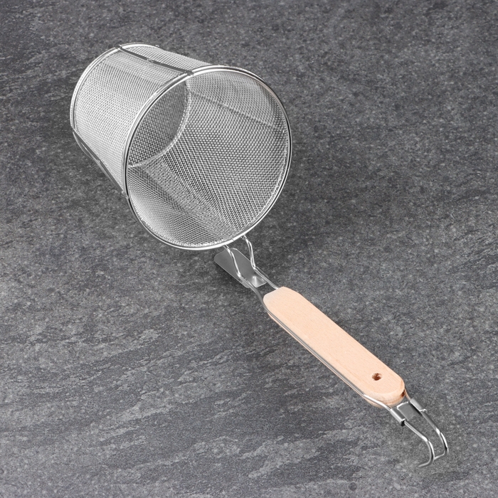 Корзинка для приготовления картошки фри, 35см, дерев ручка Корзинка для приготовления картошки фри, 35см, дерев ручка