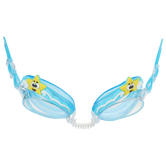 Очки для плавания детские «На волне» «Морской мир», беруши, цвет голубой Очки для плавания детские «На волне» «Морской мир», беруши, цвет голубой