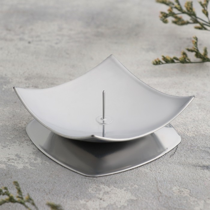 Подсвечник Подсвечник "Кварта" металл на одну свечу, 7х2,7 см, хром