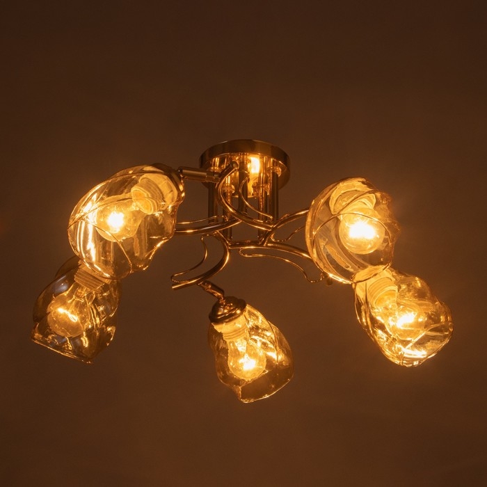 Люстра Люстра "Лойс" 5х40Вт Е27 Золото 54х54х22см