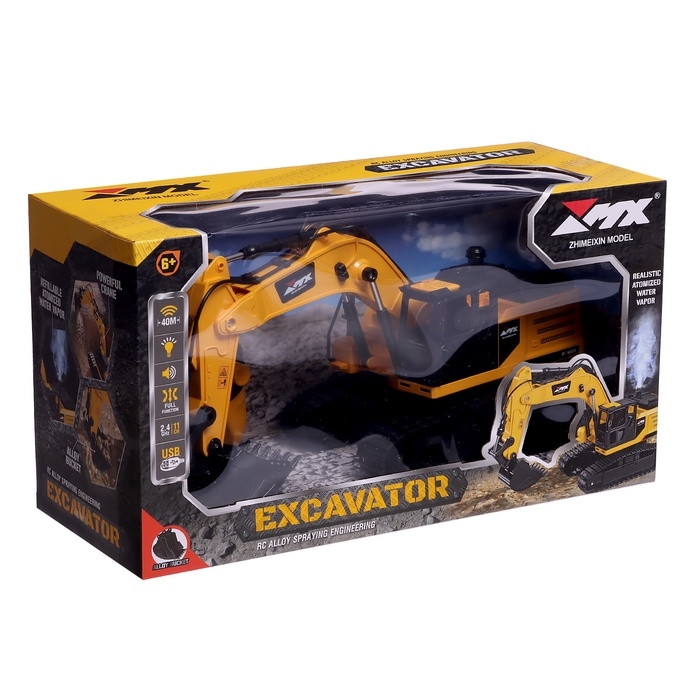 Машинка радиоуправляемая «Стройка», экскаватор, металлический ковш, аккумулятор, световые, звуковые и дымовые эффекты Машинка радиоуправляемая «Стройка», экскаватор, металлический ковш, аккумулятор, световые, звуковые и дымовые эффекты