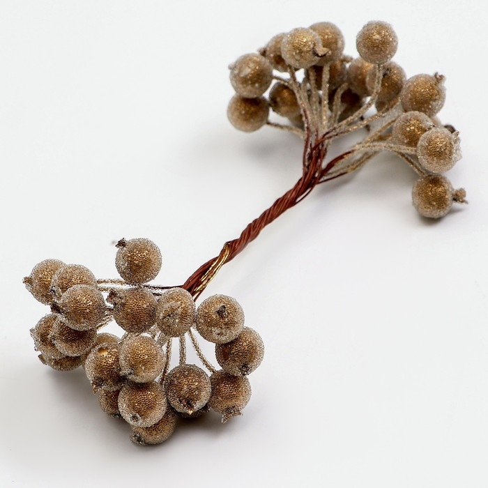 Новый год! Декоративные ягодки, золотого цвета, 7 × 6 × 7 см, 40 ягод Новый год! Декоративные ягодки, золотого цвета, 7 × 6 × 7 см, 40 ягод