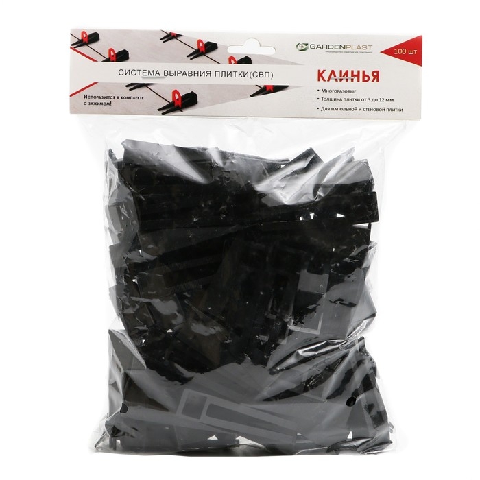 Средство выравнивания плитки Клин. набор 100 штук Средство выравнивания плитки Клин. набор 100 штук
