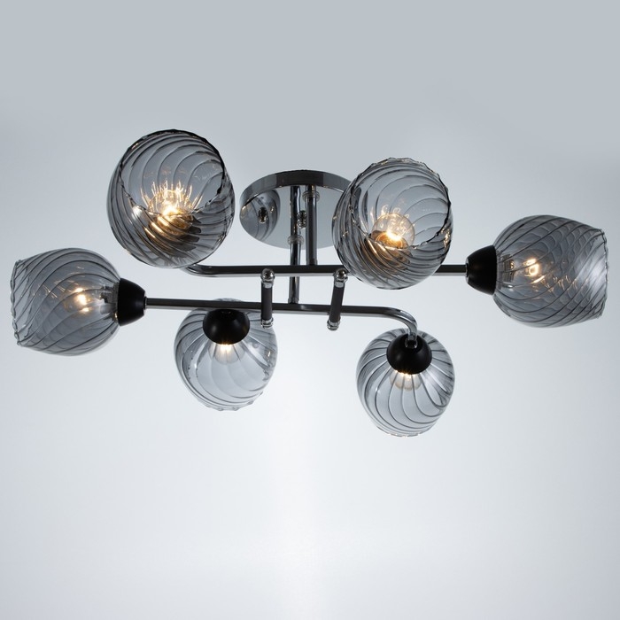 Люстра Люстра "Кириена" 6хЕ27 40Вт чёрно-хромовый 70х70х27 см BayerLux