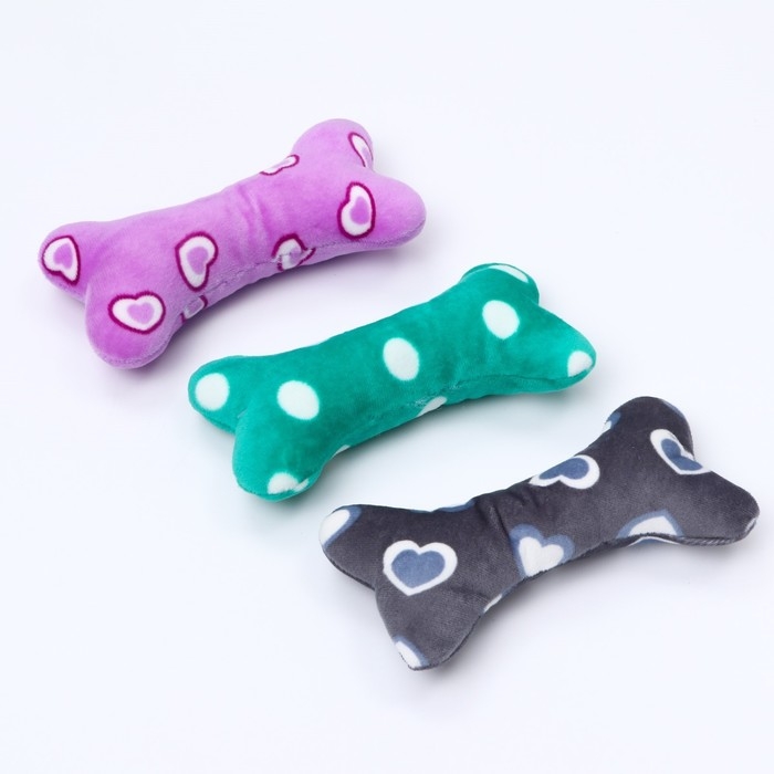 Игрушка мягкая для собак  Игрушка мягкая для собак "Косточка", 17 х 8 см, микс цветов