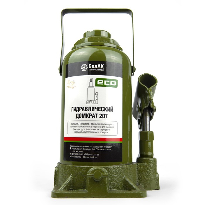Домкрат гидравлический  Домкрат гидравлический "БелАК" ECO БАК.70021, подъем/подхват 410/210 мм, 20 т