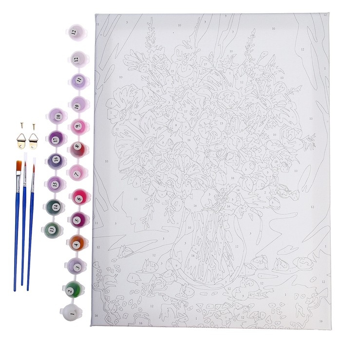 Картина по номерам на холсте с подрамником «Натюрморт с цветами», 30х40 см Картина по номерам на холсте с подрамником «Натюрморт с цветами», 30х40 см