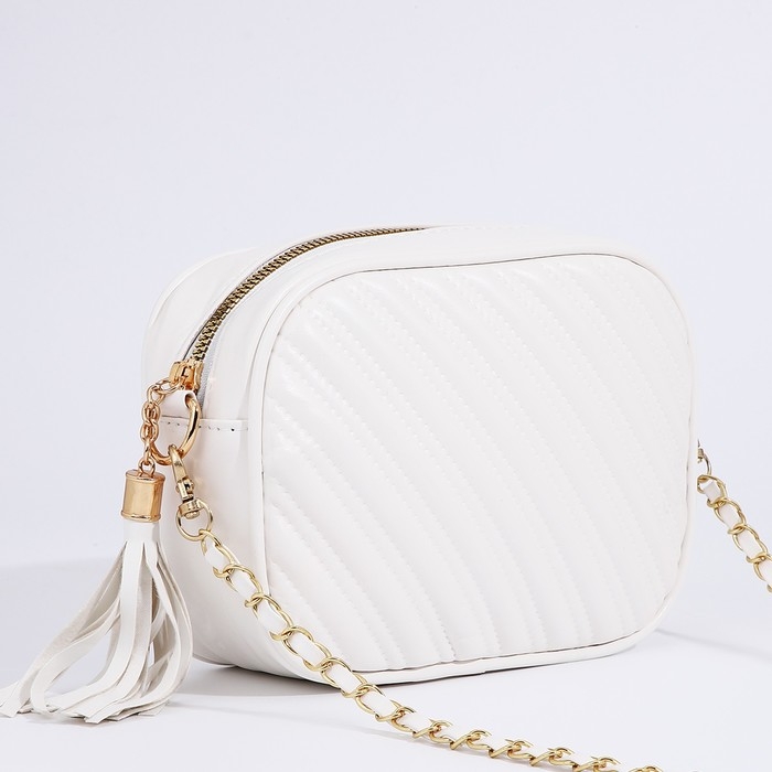 Сумка кросс-боди на молнии, цвет белый Сумка кросс-боди на молнии, цвет белый