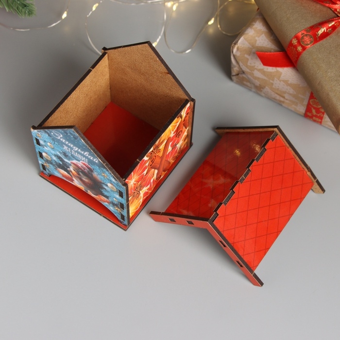 Новогодний чайный домик  Новогодний чайный домик "Загадывай желание" 10,5х9,5х12 см