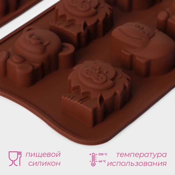 Набор форм для конфет и шоколада Доляна «Ассорти», 3 шт, силикон, цвет коричневый Набор форм для конфет и шоколада Доляна «Ассорти», 3 шт, силикон, цвет коричневый