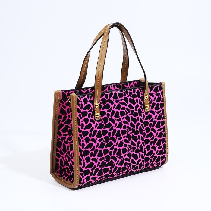 Сумка женская тоут на молнии, цвет розовый