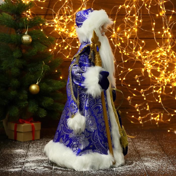 Дед Мороз  Дед Мороз "В синей шубе, с посохом и мешком" 26х50 см