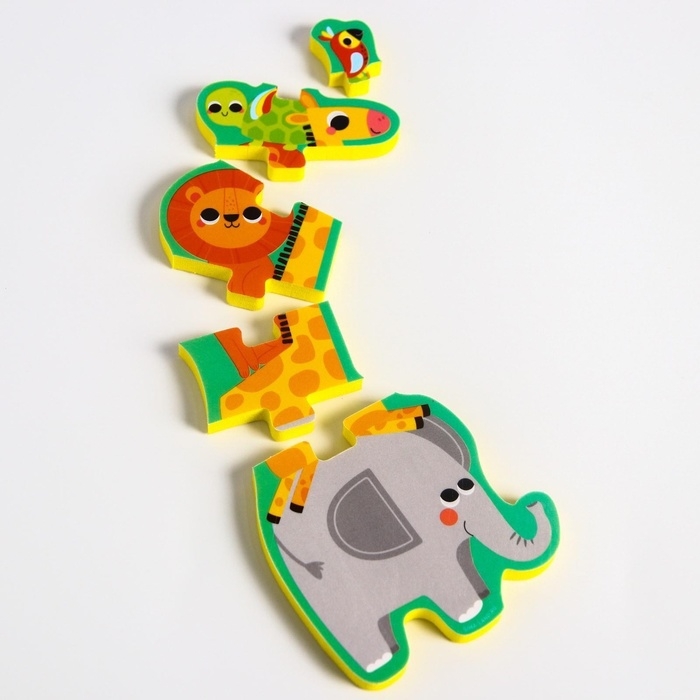 Мягкий пазл для малышей «Пирамидка: Африка», 5 деталей, Крошка Я Мягкий пазл для малышей «Пирамидка: Африка», 5 деталей, Крошка Я