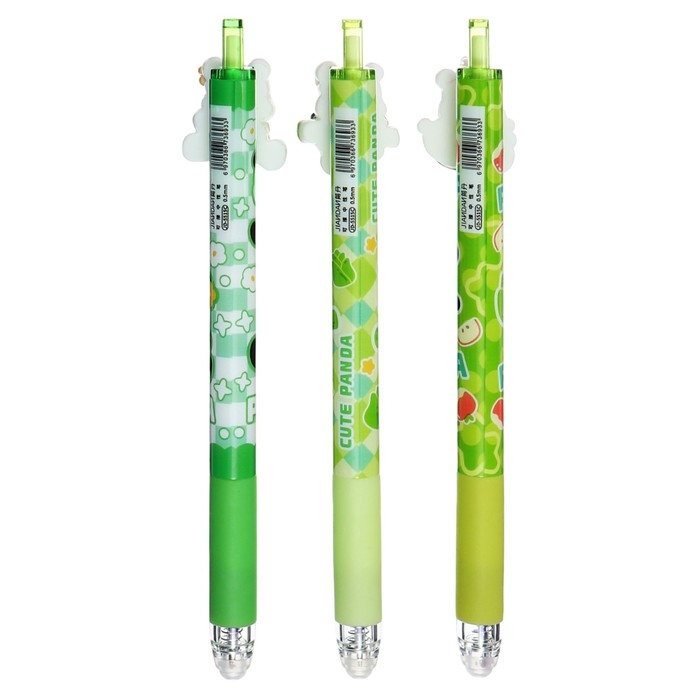 Ручка гелевая автомат Ручка гелевая автомат "Панда", стираемые чернила, чернила синие, МИКС