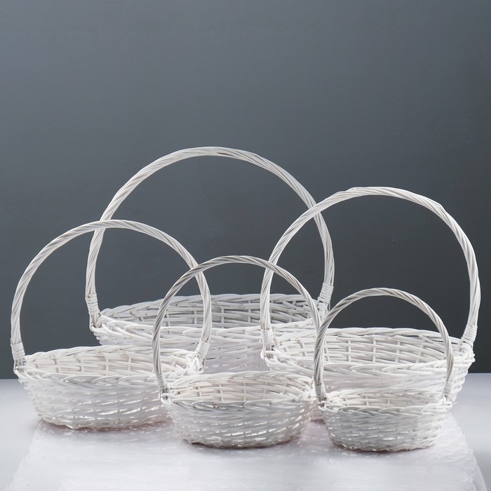 Набор корзин, 5 шт, 41/52×17/50, 36/46×15/45, 30/39×13/40, 25/33×11/36, 21/27×10/31 см, ива Набор корзин, 5 шт, 41/52×17/50, 36/46×15/45, 30/39×13/40, 25/33×11/36, 21/27×10/31 см, ива