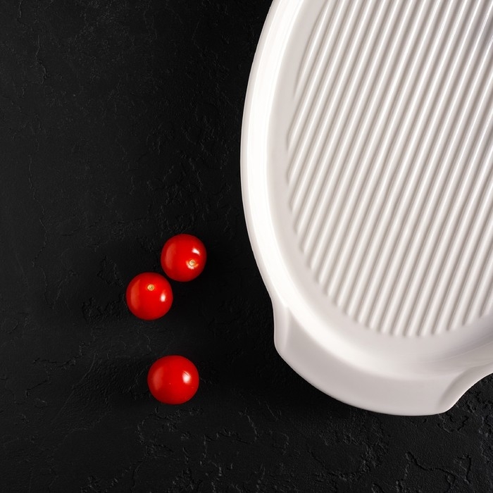 Блюдо фарфоровое для запекания Magistro «Бланш», 33×21×2,5 см, цвет белый Блюдо фарфоровое для запекания Magistro «Бланш», 33×21×2,5 см, цвет белый