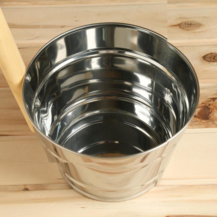 Ковш для обливания, металлический, с деревянной ручкой, 3 литра Ковш для обливания, металлический, с деревянной ручкой, 3 литра