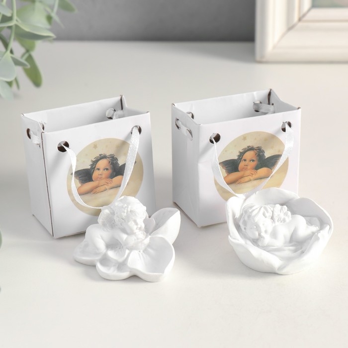 Сувенир Сувенир "Ангелочек спящий в цветке" МИКС 3,5х5,5х5,5 см