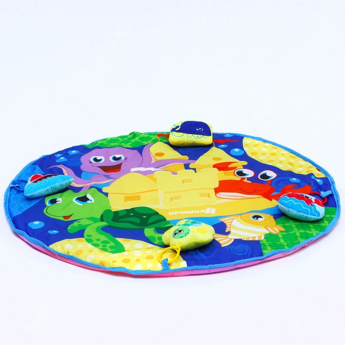 Развивающий коврик «Мягкие малыши», 4 мягкие игрушки, d80см, виды МИКС, Крошка Я Развивающий коврик «Мягкие малыши», 4 мягкие игрушки, d80см, виды МИКС, Крошка Я