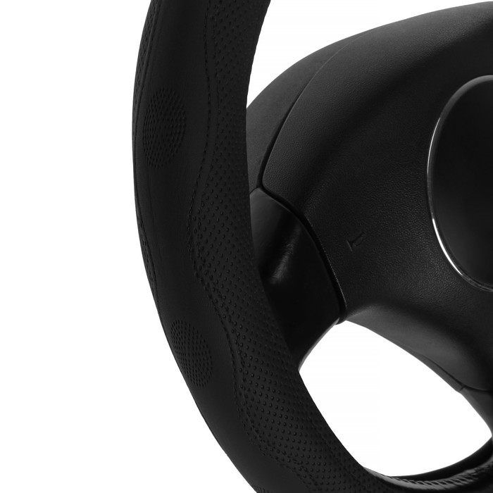 Оплётка TORSO, кожа PU, массажная вставка, перфорация, размер 38 см, черный Оплётка TORSO, кожа PU, массажная вставка, перфорация, размер 38 см, черный