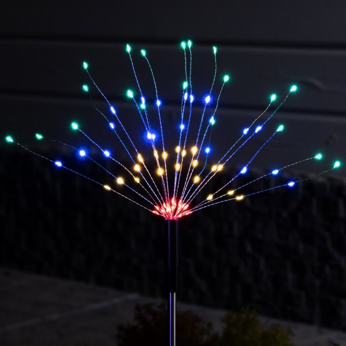 Садовый светильник на солнечной батарее «Одуванчики» 2 шт., 78 см, 160 LED, свечение мульти Садовый светильник на солнечной батарее «Одуванчики» 2 шт., 78 см, 160 LED, свечение мульти