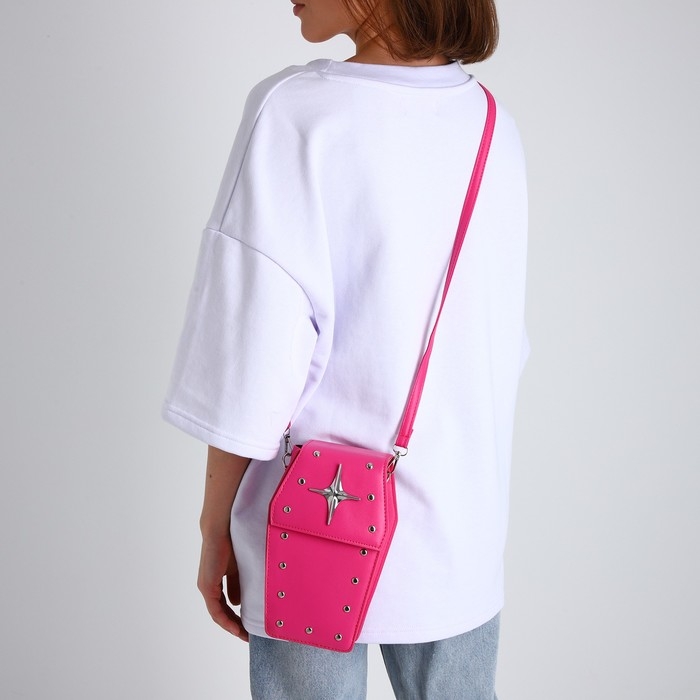 Сумка молодёжная на магните, цвет розовый Сумка молодёжная на магните, цвет розовый