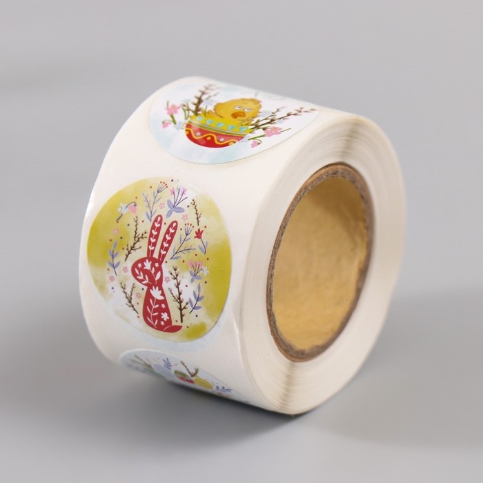 Наклейка бумага Наклейка бумага "Пасхальные" d=2,5 см 252 шт в рулоне