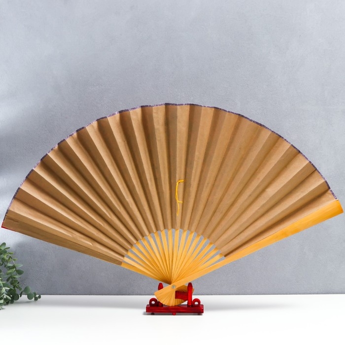 Веер бамбук, текстиль h=50 см  Веер бамбук, текстиль h=50 см "Сакура с птицами" красный