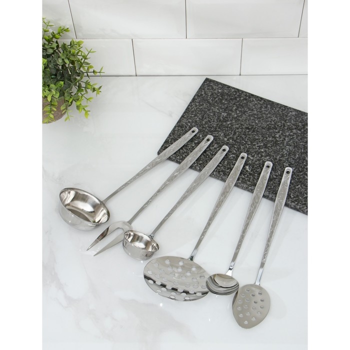 Набор кухонный «Уралочка», d=35 см, h=30 см, толщина 2 мм, 6 предметов Набор кухонный «Уралочка», d=35 см, h=30 см, толщина 2 мм, 6 предметов