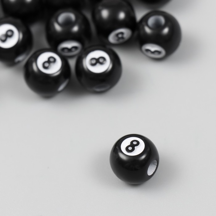 Бусины для творчества пластик Бусины для творчества пластик "Шар с цифрой 8" набор 20 гр 1х1х1 см